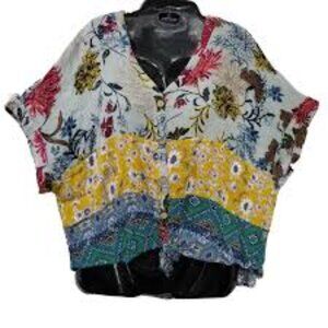 Umgee Short Sleeved Tie Casual Shirt - Size S